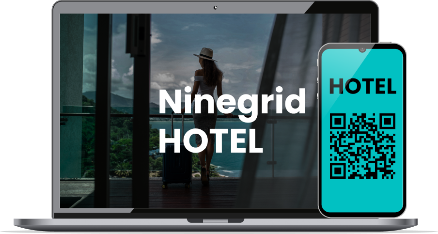 Imagems da plataforma e webapp do ninegrid Hotel